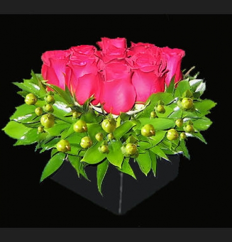 Red Compact Rose Arrangement